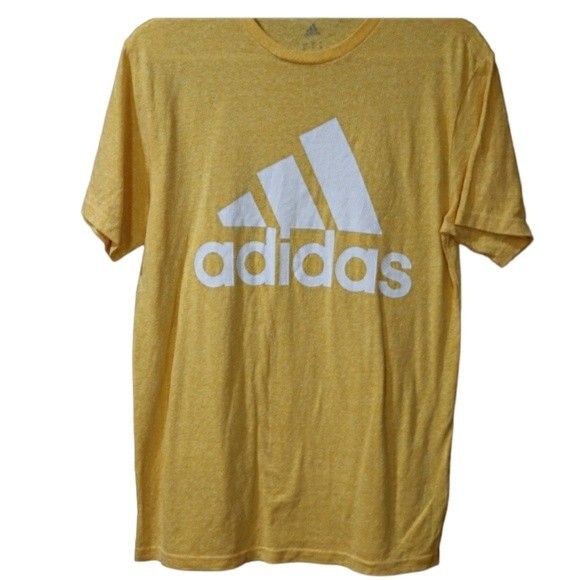 Adidas Yellow Spellout Tshirt Small - Picture 1 of 11